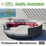 PE rattan and aluminum outdoor round chaise lounge