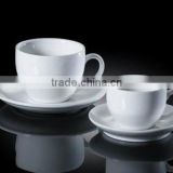230ml 180ml white color durable ceramic tea cup and saucer H6791