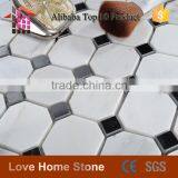 Crarara White and Black Floor Tile, Wall Tiles,polished Octagon Marble thumbnail-1