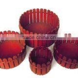 Round Antique Wooden Pot thumbnail-1