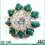 Flower Shaped Jewelry Rhineston Zamac Button