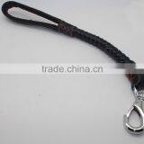 8-thong Round Fully Braided Genuine Leather Dog Leash thumbnail-2