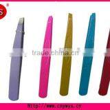 Purple Pink Yellow Blue and Red Colors. Slant Eyebrow Tweezer