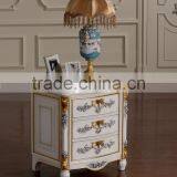 Bisini Luxury King Size Bedroom Set, European Style Latest Antique Fashion Grey and Gold Bedroom Set thumbnail-6