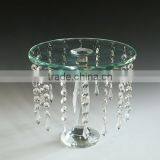Crystal Glass Cake Stand With Dangling Crystal thumbnail-3