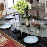 Stainless Steel Base Round Glass Party Ghost Dining Table thumbnail-5
