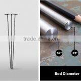 Chrome Plated Steel Leg 28 Inch 3 Rod Outdoor Hairpin Table Leg thumbnail-4