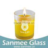 Round Gift Set Frosted Lemon Decal Glass Candle Holder thumbnail-1