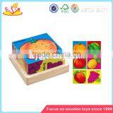 Wholesale Kids Wooden Blocks Cube Puzzle Toy Cheap Fruits Shape Wooden Blocks Puzzle Toy W14F019 thumbnail-1