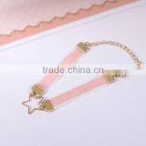 Gold Hollow Star Charm Silk Ribbon Bracelet thumbnail-4