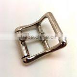 1" Center Bar Buckle With Lockable Prong, Zinc Alloy Strap Buckle in Nickel Plate thumbnail-3