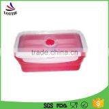 2016 best selling Eco-friendly Colorful lunch box set silicone collapsible lunch box with customized logo