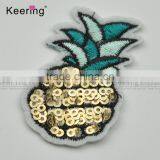 New 3D Pineapple Beaded Sequin China Embroidery Patches WEFB-002 thumbnail-2
