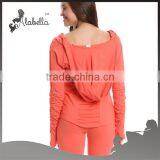 Wholesale Womes Long Sleeve Blank T-shirt Gym Wear Yoga Shirt thumbnail-2