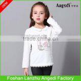 Kids Wear Girls Long Sleeve Knitted Cotton Basic t Shirt Girls Trendy Graphic Printed t Shirt thumbnail-1