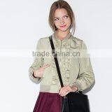 HAODUOYI Women Autumn Army Green Flower Embroidery Back Jacket for Wholesale thumbnail-4