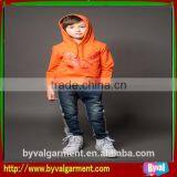 Kids Neon Orange Casual Cotton Hoodie thumbnail-1