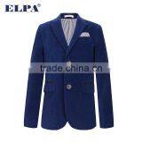 2016 New Style ELPA NXB0030 Hot Sale Plus Size British Style Blue Velvet Casual Kids Blazer With Black Elbow Patches thumbnail-5