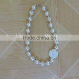 Baby Girl Flower Necklace Peral Crystal Symmetric Kids Clothes Accessories Wholesale 2016 Children Jewelry thumbnail-3