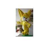 Custom Amusement Park Vivid Cartoon Fiberglass Statues of Cute Yellow Cat thumbnail-1