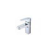 Square Chrome Polished Basin Mixer Faucets / Single Lever Basin Mixer Tap HN-3A65