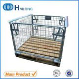 folding stackable euro pallet size steel container with wooden