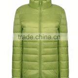 2016 Windproof Ultralight Folding Ladies Green Down Jacket thumbnail-1