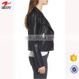 High Quality Custom Your Deisgn Women Fashion Motocycle Biker Black Short Genuine Leather Jacket Made in China thumbnail-3