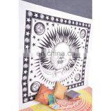Double Bed Sun Balck and White Indian Mandala Tapestry Beach Spread From Jaipur India thumbnail-3