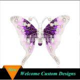 New Arrival Metal Colorful Enamel Butterfly Brooch With White Crystal