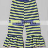 100% Cotton ,solid Color Pant Various Colors Triple Ruffle Long Pant for Baby Girls thumbnail-1