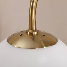 Лампа на пол с металлическим корпусом и светодиодной подсветкой, классический дизайн, матовое белое стеклянное фонарь в форме шара, стоячая направленная подсветка thumbnail-4