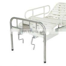 Multi-function Stainless Steel Headboard Elderly Care 2 Crank Manual Hospital Bed thumbnail-2