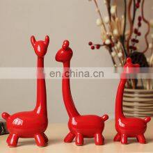 Best Price Ceramic Porcelain One Set Giraffe Family Statue Art Craft thumbnail-1