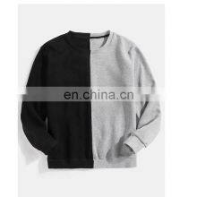 OEM Men's Loose Sports Contrast Stitching Long-sleeved Round Neck Pullover Sweater thumbnail-2