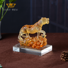Company Annual Crystal Meeting Gift 2022 Liuli Tiger Year Luxury Marketing Souvenir Sculpture thumbnail-3