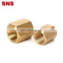 SNS Pneumatic BL Series Female Thread Straight Connector Adapter Brass Pipe Fitting Long Hex Coupling Nut thumbnail-3