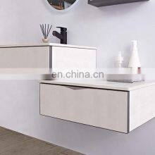 40 Inch Stone Bathroom Vanities Cabinet Plastic Bathroom Vanity Stone Countertop With LED Mirror Light Side Cabinet Set Unit thumbnail-2