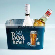 Brand New Party Luxury Tinplate Rectangular Wine Custom Champagne Cube Metal Beer Ice Bucket thumbnail-1