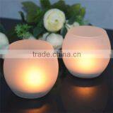 Souvenir Frost Egg Glass Candle Holders