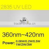 Ultraviolet Light Source SMD 2835 UV LED with 2W and 365nm for Sterilizing