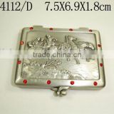 Pewter Color Square Metal Compact Mirror(LD-4112/D)