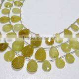 Yellow Aquamarine Faceted Pear Shape Beads thumbnail-2