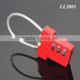T-shirt Shaped Resettable 3 Digit Travel Luggage Suitcase Alloy Padlock Steel Wire Changeable Combination Lock thumbnail-3