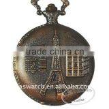 Vintage Pocket Watch of Embossed Eiffel Tower thumbnail-1