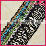 wholesale fashion braided cotton trim tassel fringe trim for dresses decorative