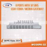 Wholesale 16,32,64 Port VoIP GSM Gateway 8 Channels 32 Sim Card