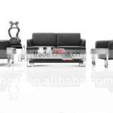 S-16 Leather Reception High Qulity Office Stainless Frame Sofa thumbnail-2