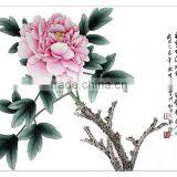 high quality 3d peony art painting