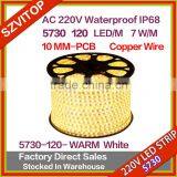 220V AC LED Strip Light 100M Blue SMD 5630 120LED/M Waterproof IP67 LED Stripe 100M/Roll High Quality High Brightness thumbnail-3